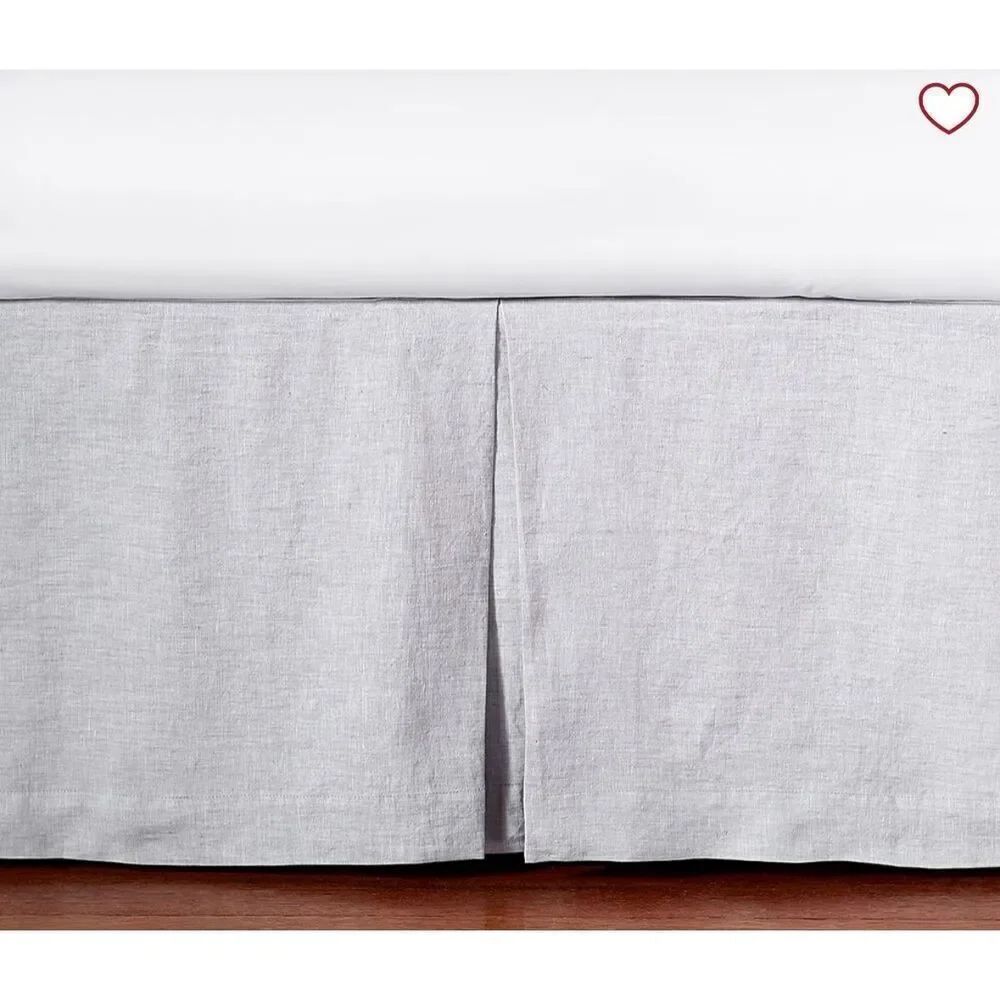 Pottery Barn gray European linen 28x52 inch crib skirt